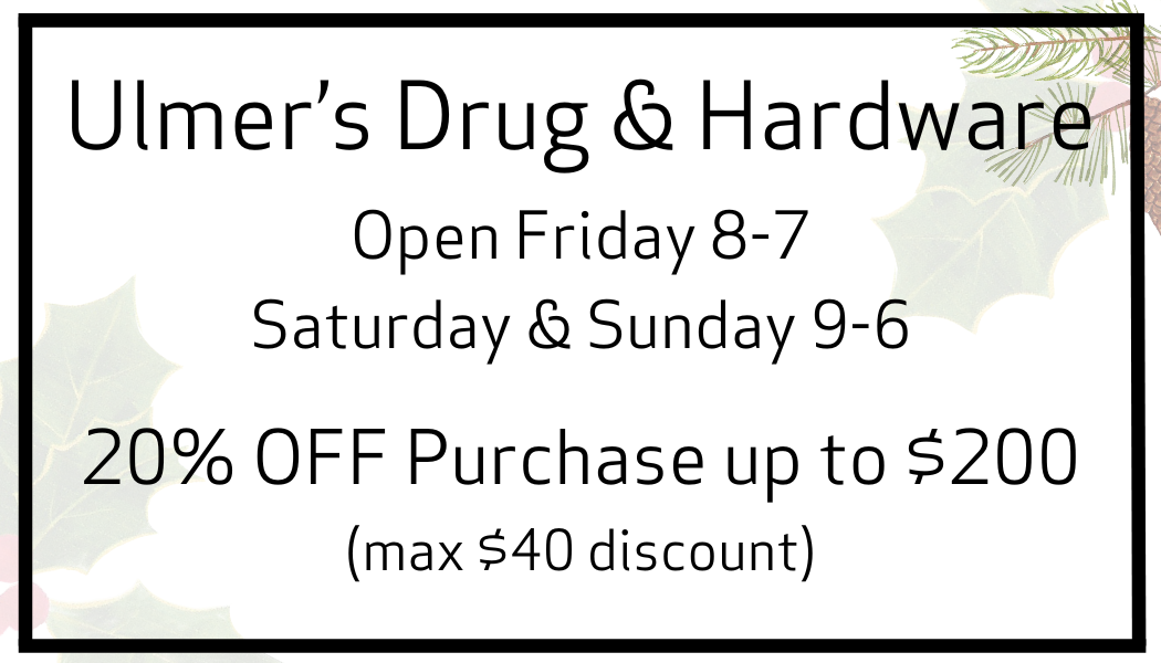 Ulmer's Drug and Hardware Promo