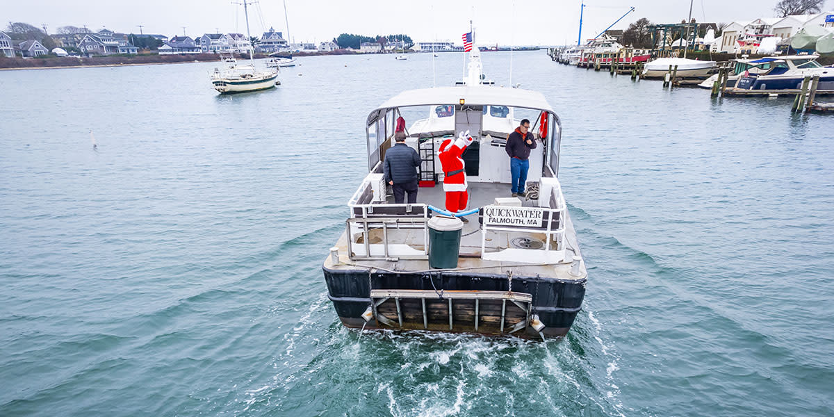 Santa comes to Falmouth Harbor