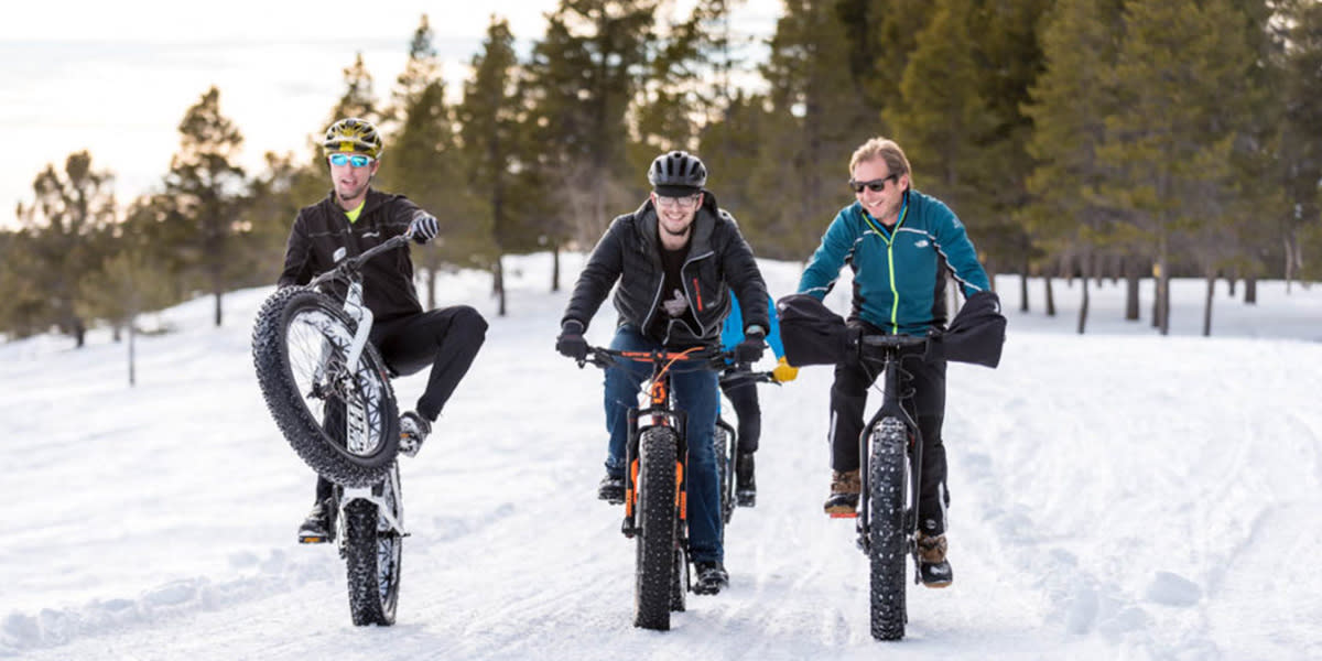 Fat biking on the snowy trails of Casper Mountain