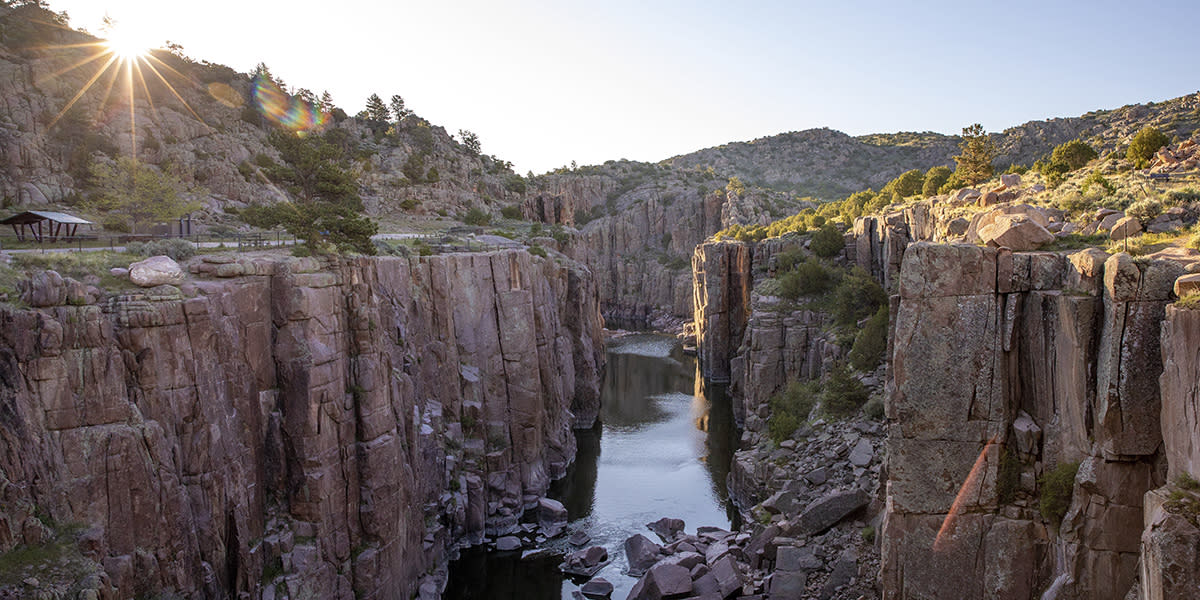 The cliff walls along Fremont Canyon near Casper, WY