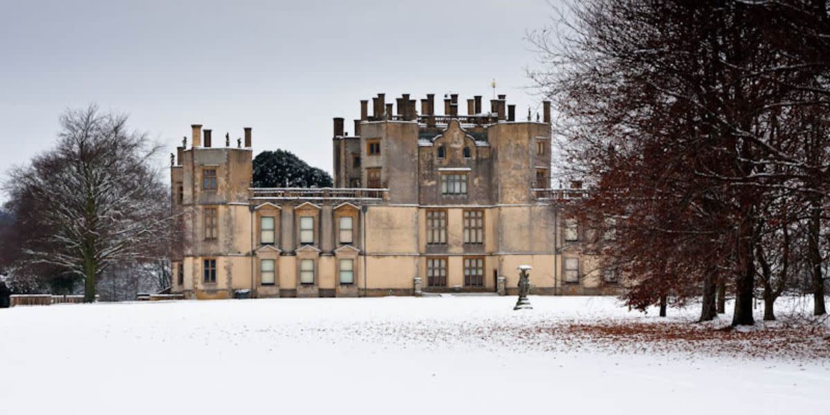 Sherborne Castle in the snow