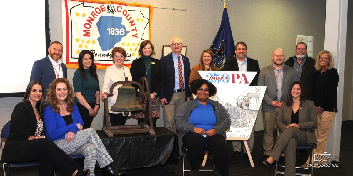 Group gathers at the America250PA kick-off event for Monroe County