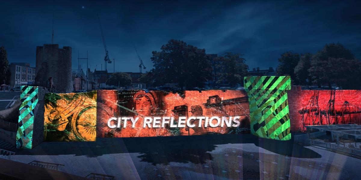 City Reflections light projection on the Esplanade