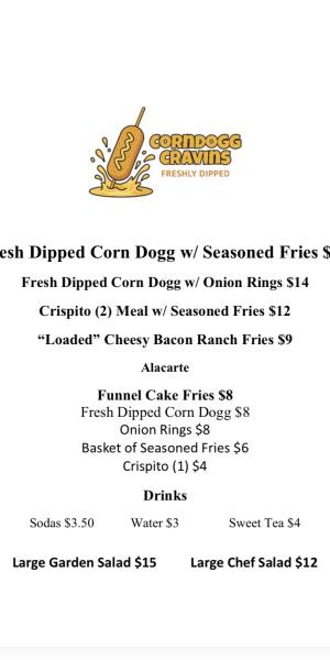 Corndogg Cravins Menu