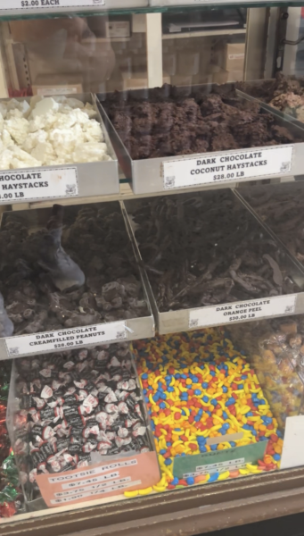 Candy case at Schimpff's Confectionery.