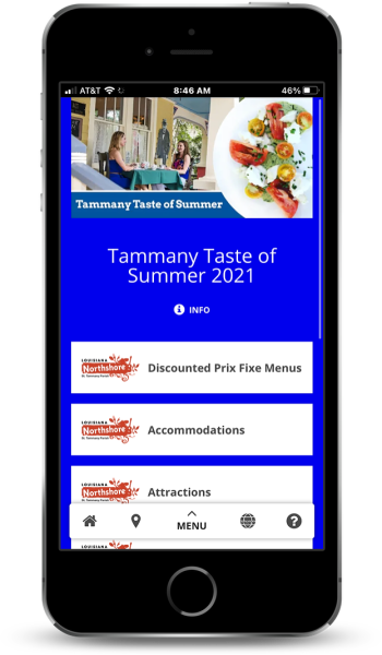 Screenshot of the Tammany Taste of Summer Savings Pass app