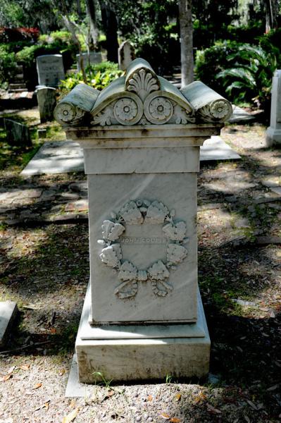 John Couper, owner of Cannon's Point Plantation, is buried at Christ Church Cemetery on St. Simons Island, GA. Photo by Troup Nightengale.