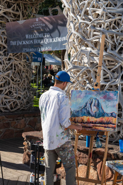 Man Painting Under the Elk Arches - QuickDraw