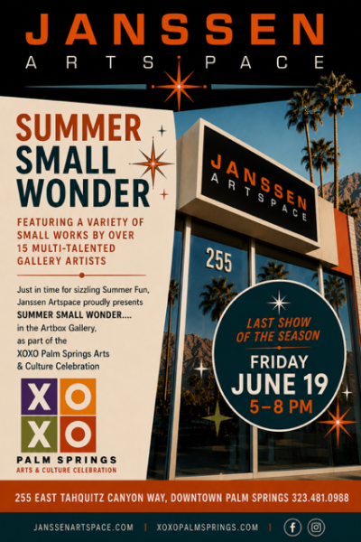 Janssen Art Space event poster for XOXO Palm Springs