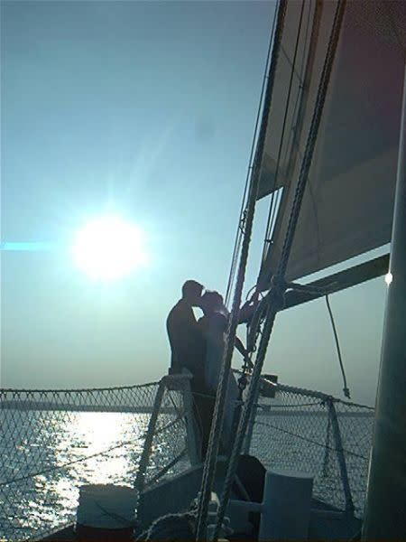 A wedding aboard the Liberte Schooner.