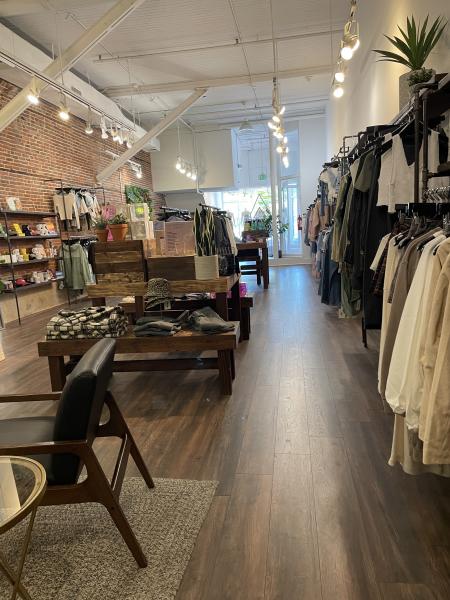 Brightside Boutique interior looking towards the front of the store