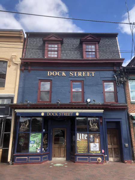 Dock Street along the waterfront in downtown Annapolis.