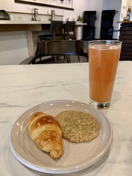 A croissant and a cookie from In Grano.