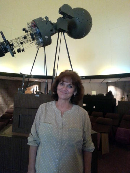 Sharon Rigsby at the Murray J. Frank Planetarium in Beaumont, TX.