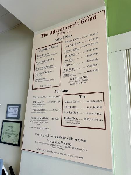 The Adventurer's Grind Menu