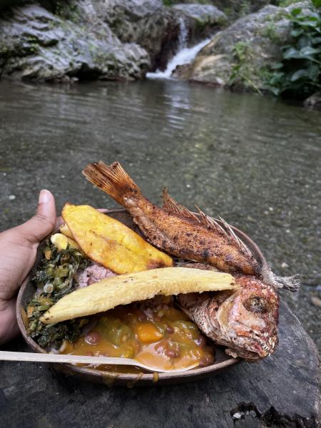 Food and Waterfall at Pretty Close