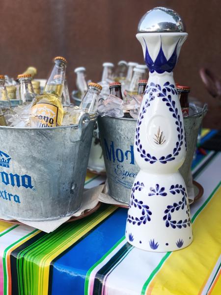 Beer and Tequila display at Sixtos Cantina in Burlingame, California