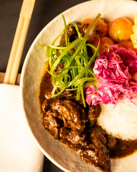 Bowl of Apple Curry Braised Beef
