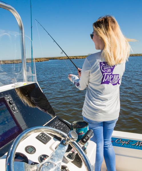 Anna fishing in Slidell, Capt. Mike Gallo, Culture on Tap