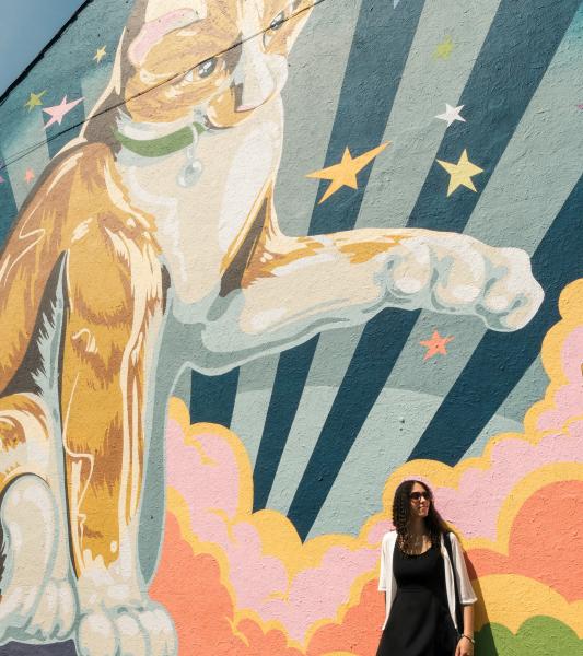 Mural Wall in Newhaven with big cat