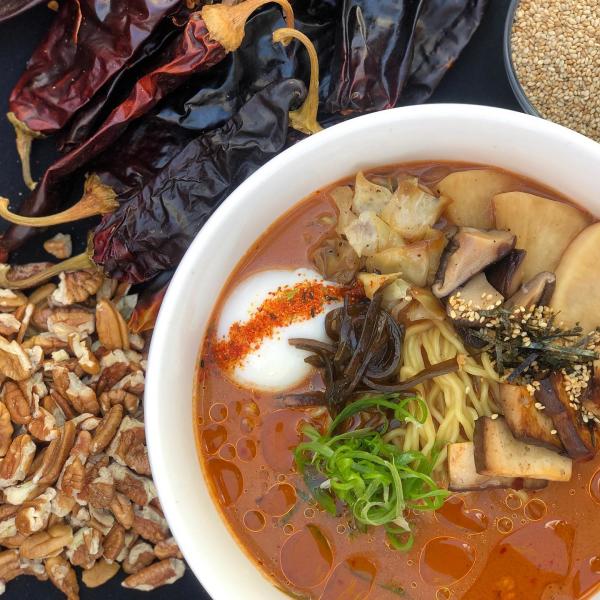 A bowl of pecan dashi ramen from Oni.