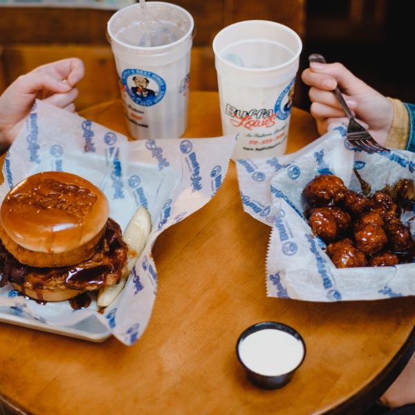 Burgers And Wings From BuffaLouie's In Bloomington, IN