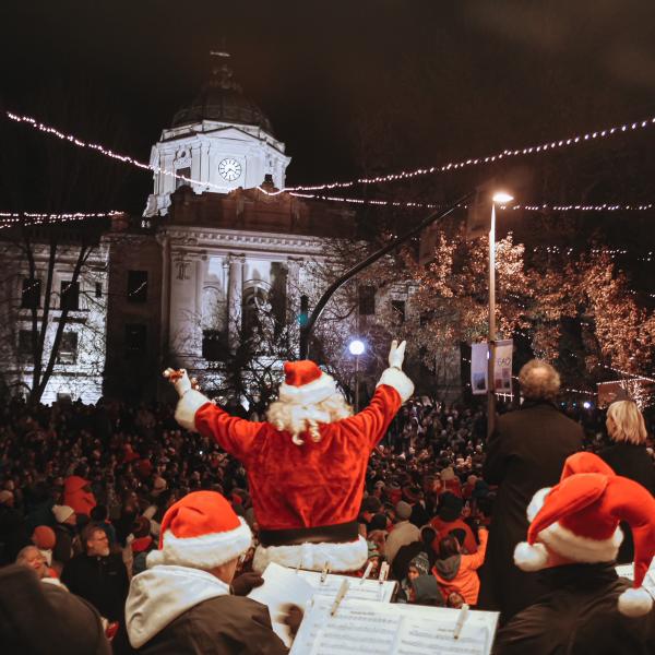 Canopy of Lights Santa