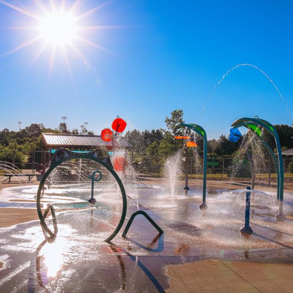 Splash pad at Karst Farm Park