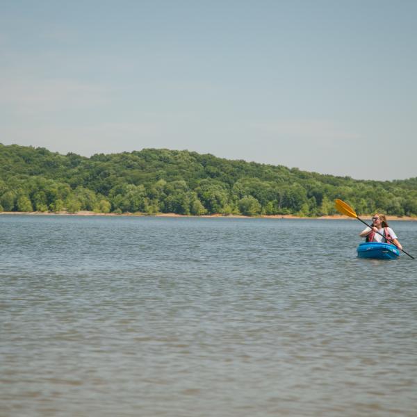 Kayaker on Monroe Lake in Bloomington