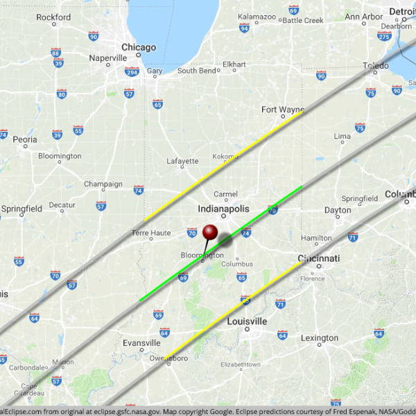 2024 Total Solar Eclipse Map of Totality across the Midwest