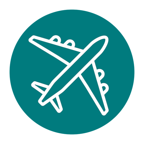 teal airplane icon - smaller
