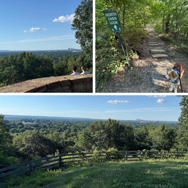 North Overlook Iroquois photo collageLeft: Overlook viewRight: Overlook trail headBottom: Overlook view