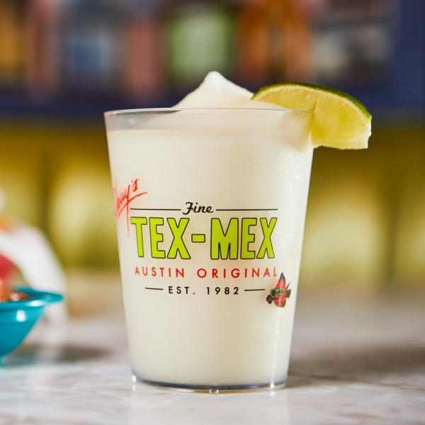 Margarita drink placed on a table at Chuy's Margarita