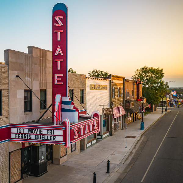 Image of the State Theater in downtown Ely, Minnesota.