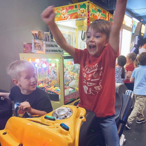 Kids enjoy arcade games at Little Matt's in Houston, TX