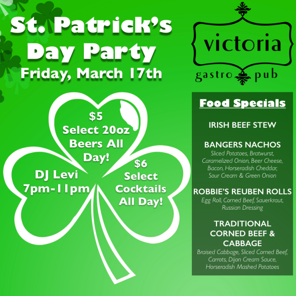 St. Patrick's Day Party Victoria Gastro Pub