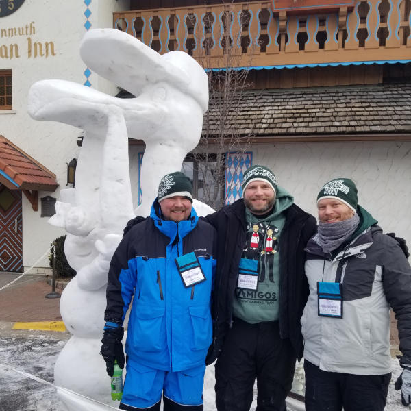 Team Michigan the Three Amigos snow sculpting team