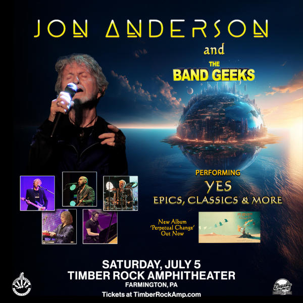 Jon Anderson concert ad - July 5 at Timber Rock Amphitheater