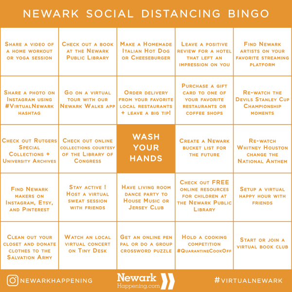 Newark Social Distancing - Bingo Card