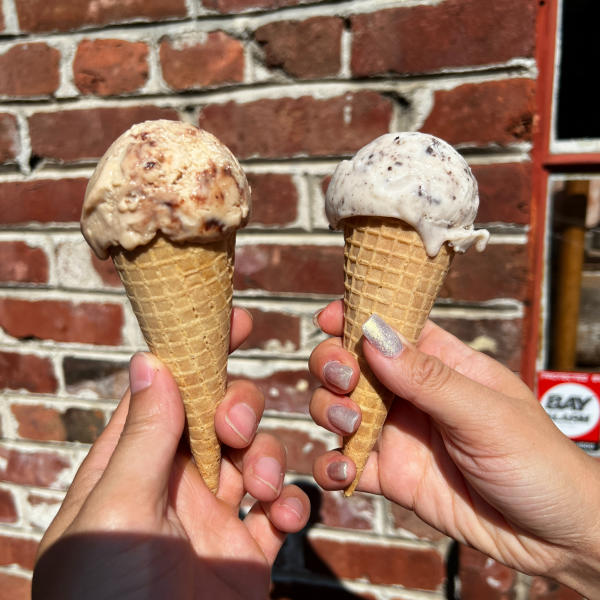 Jasmin and Chris - Sweet Simple Vegan - visiting Curbside Creamery in Oakland California