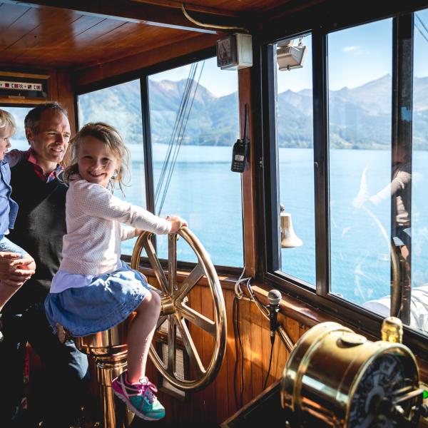 Family on TSS Earnslaw Steamship