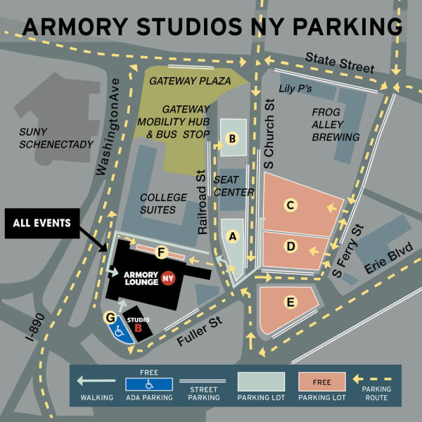 Parking map for Armory Studios