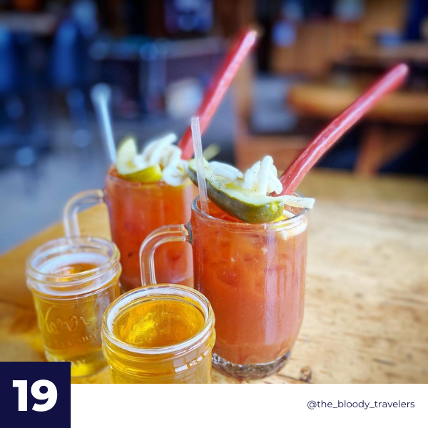 You can't visit Wisconsin without trying a bloody mary, and don't worry, Rusty's Backwater Saloon has got you covered.
