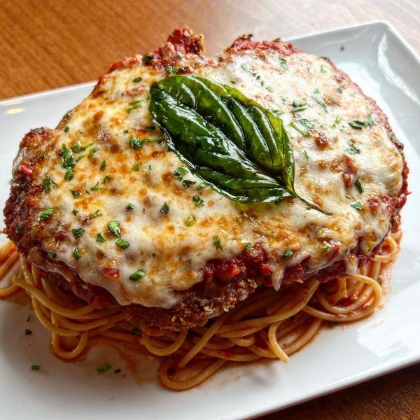 mama stortini's colossal chicken parmesan