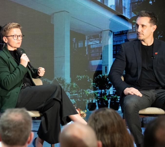 Bev Craig and Gary Neville