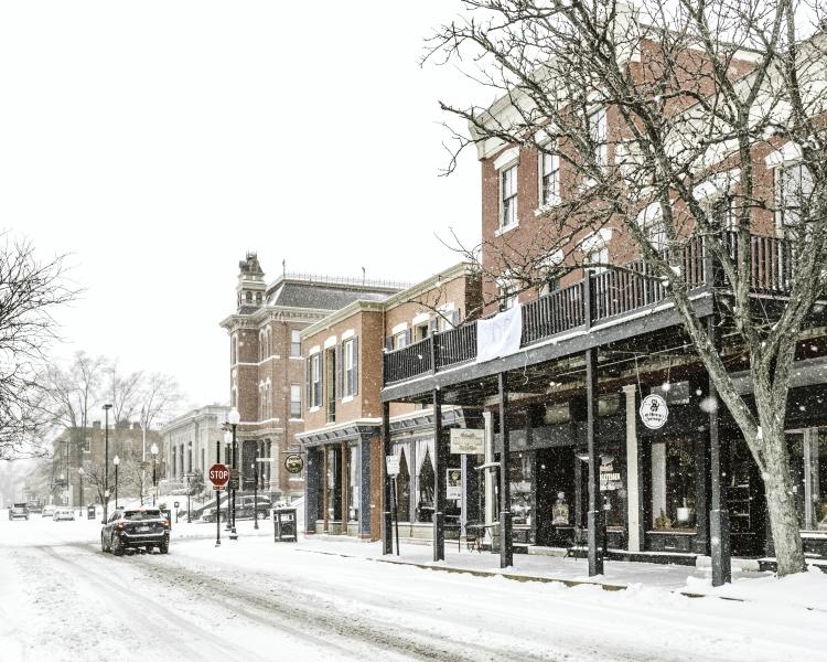 Main Street in the snow