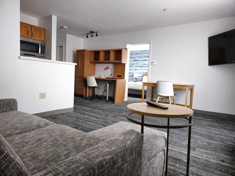 A renovated room at Fairfield Inn & Suites and TownePlace Suites Albuquerque Airport.