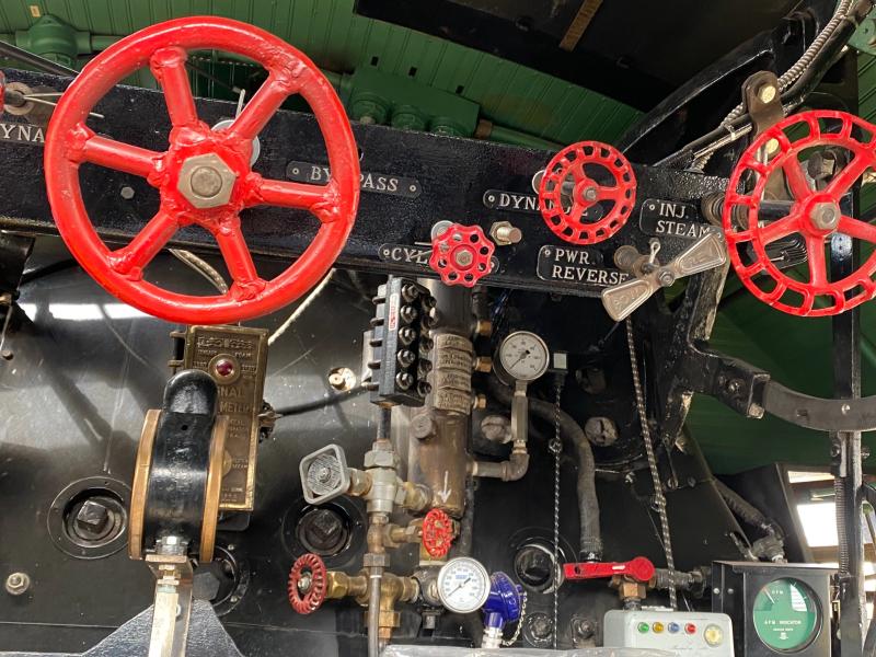 A look inside the cab of the AT&SF 2926 train