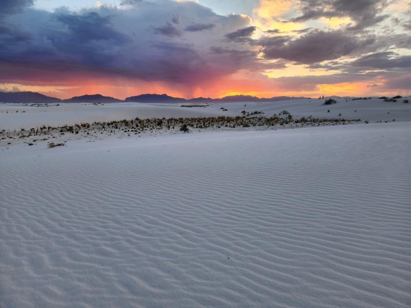 White Sands National Park at sunset