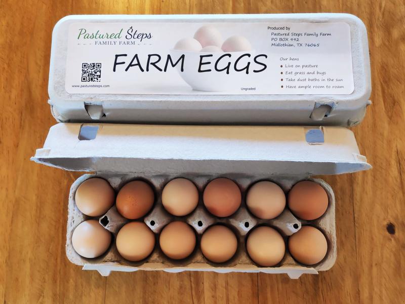 Pastured Steps farm fresh eggs